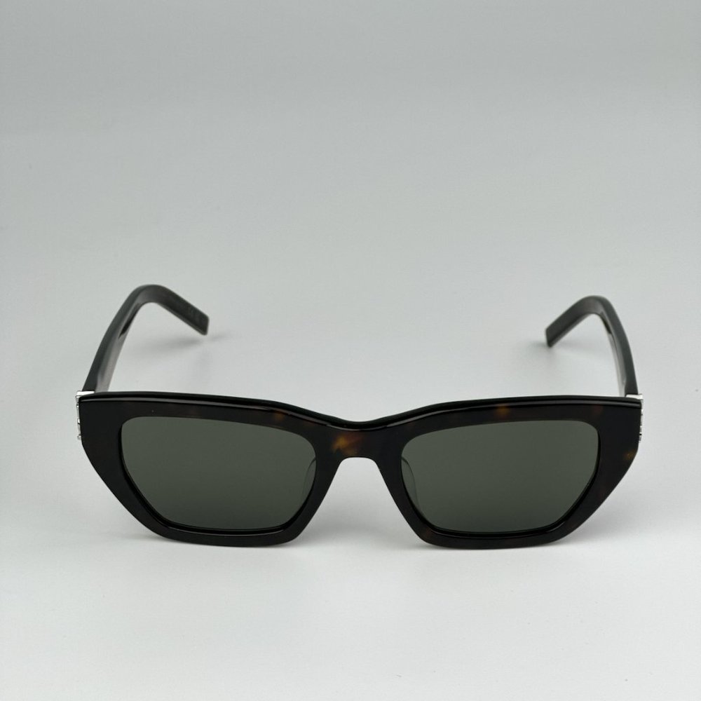Saint Laurent SLM127/F 002 BRAND NEW Sunglasses Havana Green Cat Eye Women - Picture 8 of 14